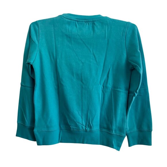 Disney Frozen Elsa Anna Olaf Girls Teal Sweatshirt Size Large New Without Tags - Picture 2 of 9